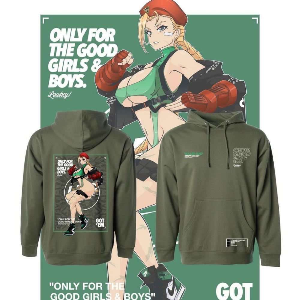Mens LowKey Cammy Green Hoodie size s